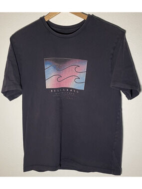 Billabong Waves Logo Graphic T-Shirt Navy - M